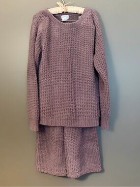 Softies Women's Cozy Waffle-Knit Pajama Set in Dusty Mauve